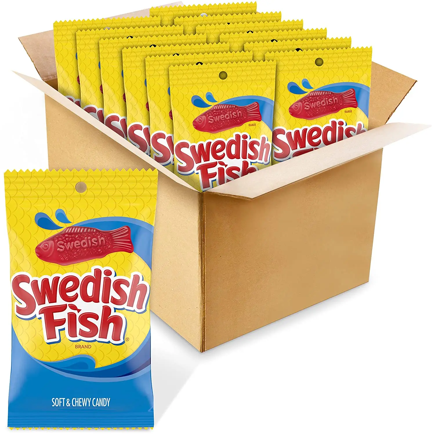 Swedish Fish Original Soft and Chewy Candy 5oz Bag (Case Pack of 12) Free Shipping Domestically