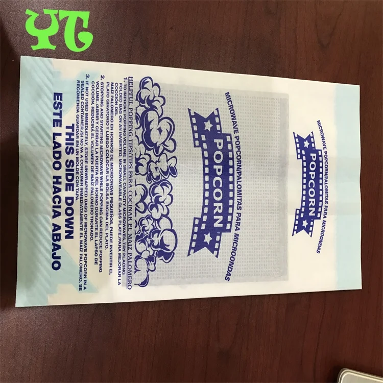 New technology bag mouth not stick factory price microwave popcorn waterproof greaseproof kraft paper bag for popcorn