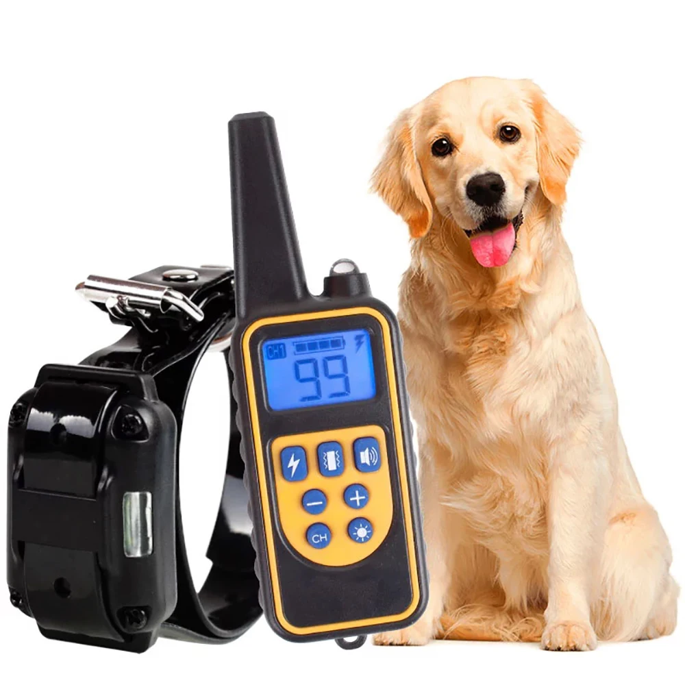 
Waterproof Rechargeable Remote Control Dog Electric Training Collar 880 800m - Black EU Plug 