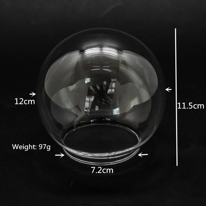 
12cm Glass Dome Ball Cloche Globe Bell Jar 