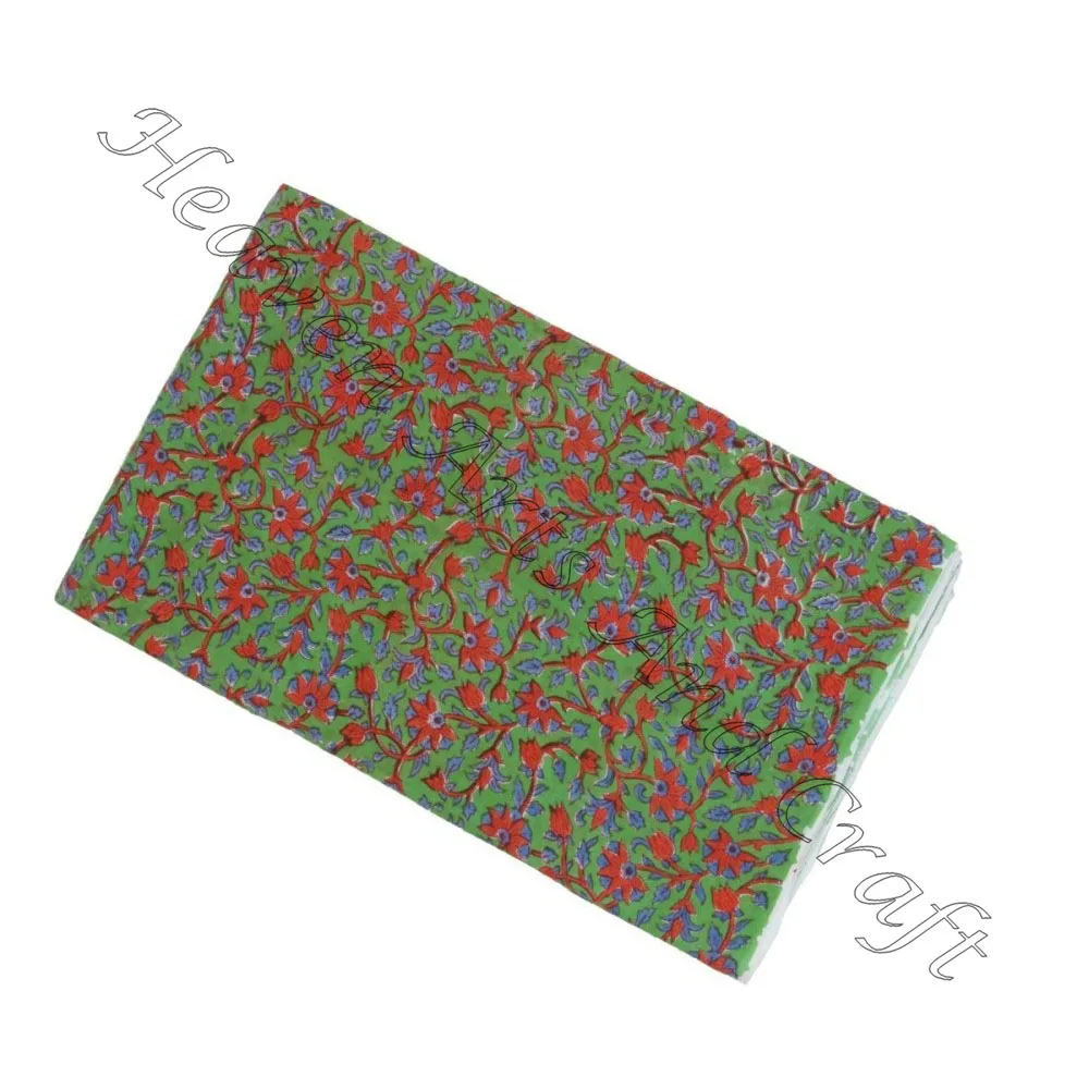 Jaipuri Indian Hand Block Printed Fabric 100% Cotton Upholstery Fabric For Home Furnishing