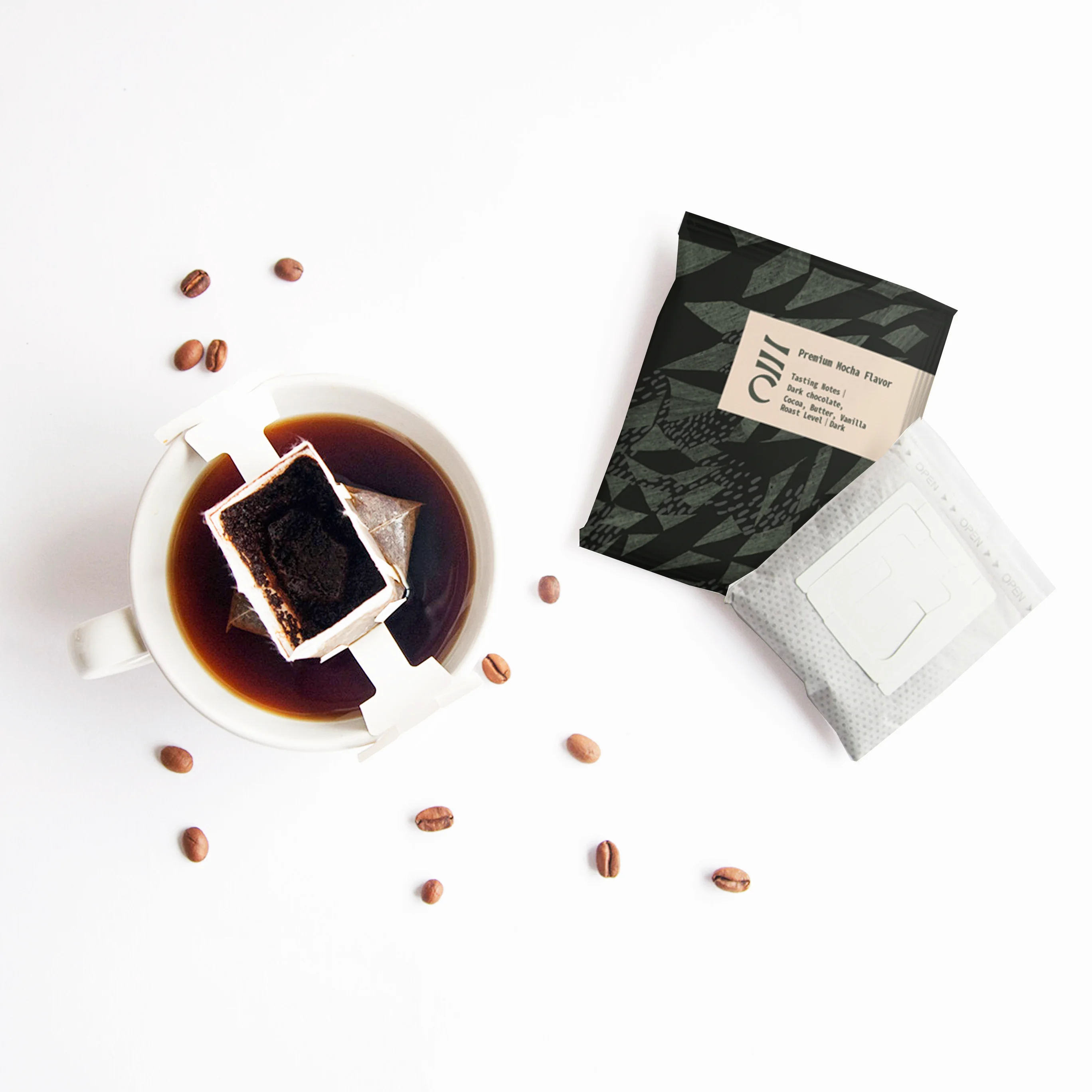 Ready to Ship HWC Specialty Mocha Ethiopia drip bag ground coffee for single serve