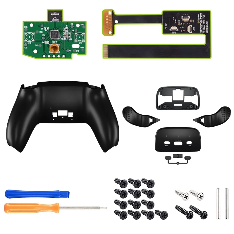 Mocot Textured Plastic Rise Remap Kit for PS5 Controller BDM- 010/ 020 with Upgrade Board& Back Shell  Back Buttons Set for PS5