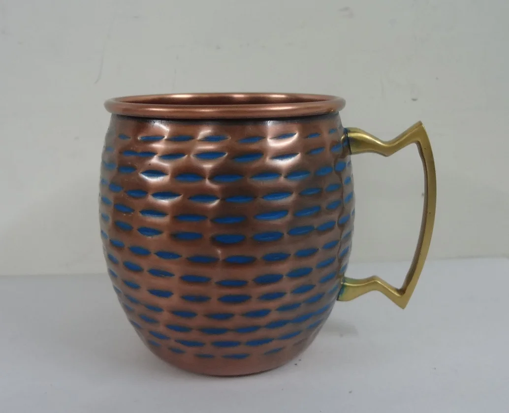Copper Embossed Moscow Mule Mug Solid Copper Beer and Vodka Mug Moscow Mule Copper Antique Mug