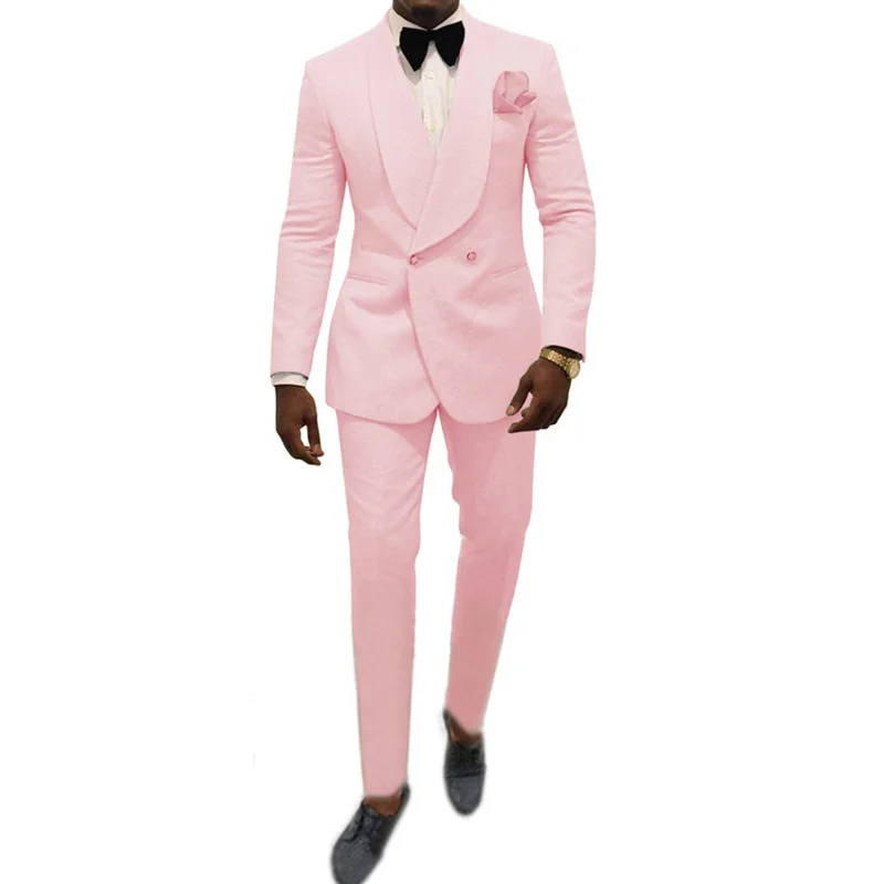  trending hot sale two pieces solid color groom wedding suits for men tuxedo costume homme suit