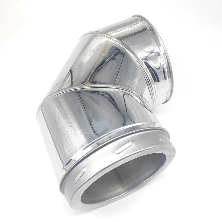 Двойная настенная Поворотная труба из нержавеющей стали с прямым затвором для каминной плиты