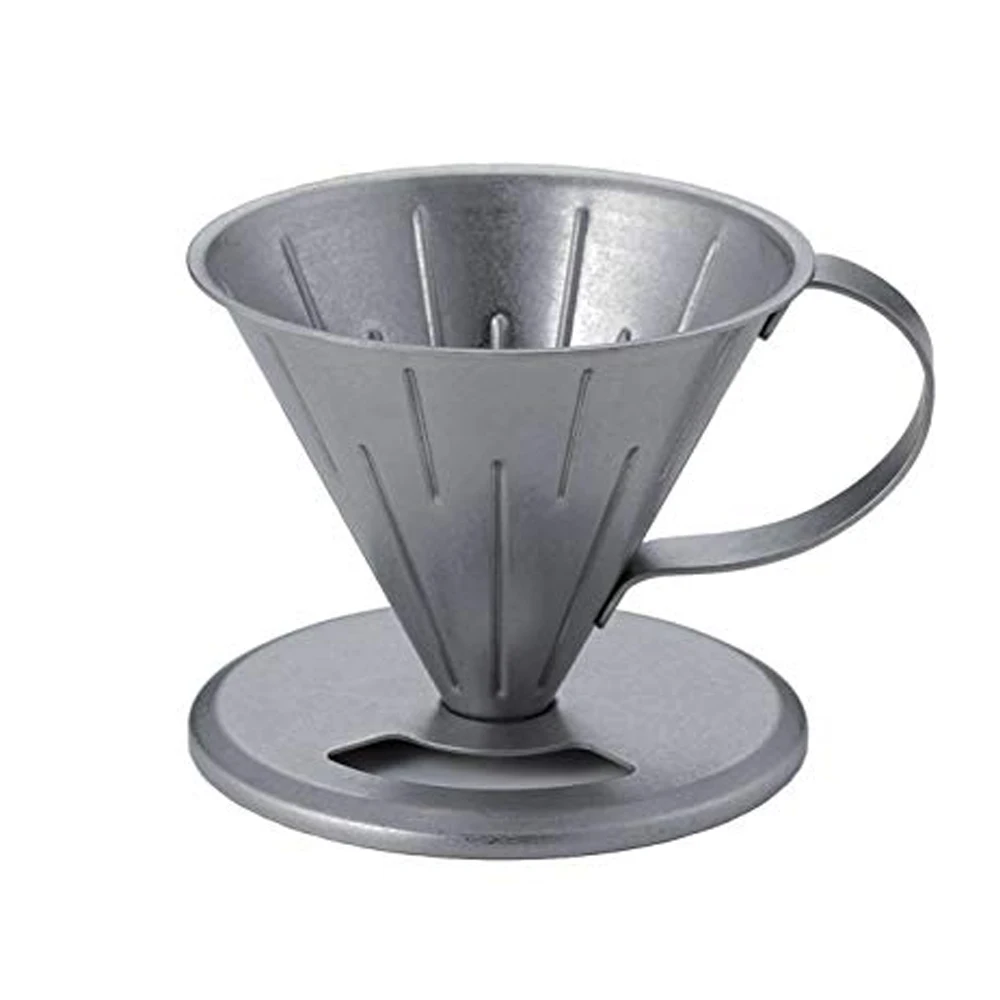 Stainless steel coffee dripper, damaged process silver, small