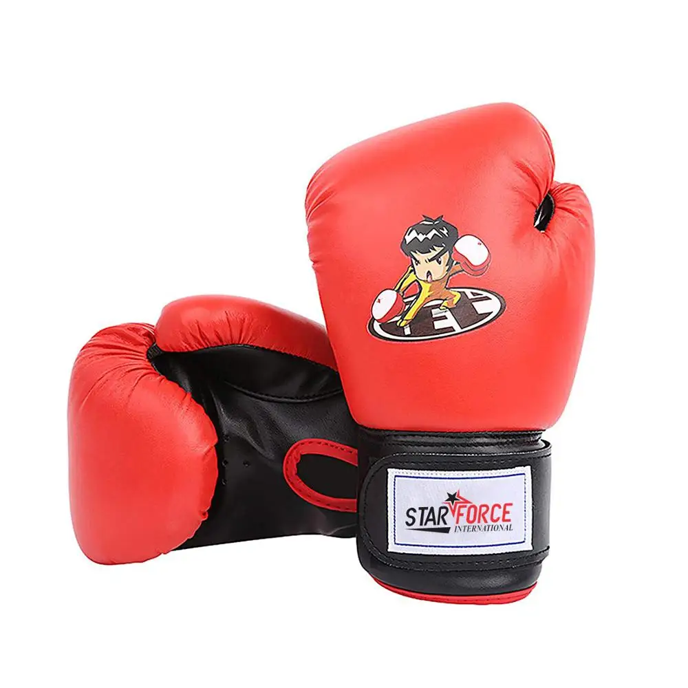 Fashion PU Leather Boxing Gloves for Training Martial Arts New Black Red OEM Logo Thai Color Material Adults People Origin Type