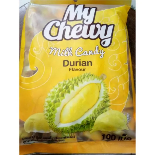 Жевательные мягкие конфеты фруктовые молочные шарики дуриан 24 пакета/картонная коробка