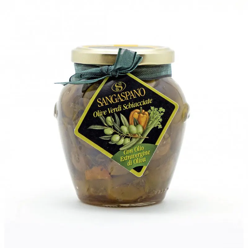 New arrivals 2022 Italian Green Olives Pickled  preserved vegetable in glass jar of 290gr Ideals for Any Occasion