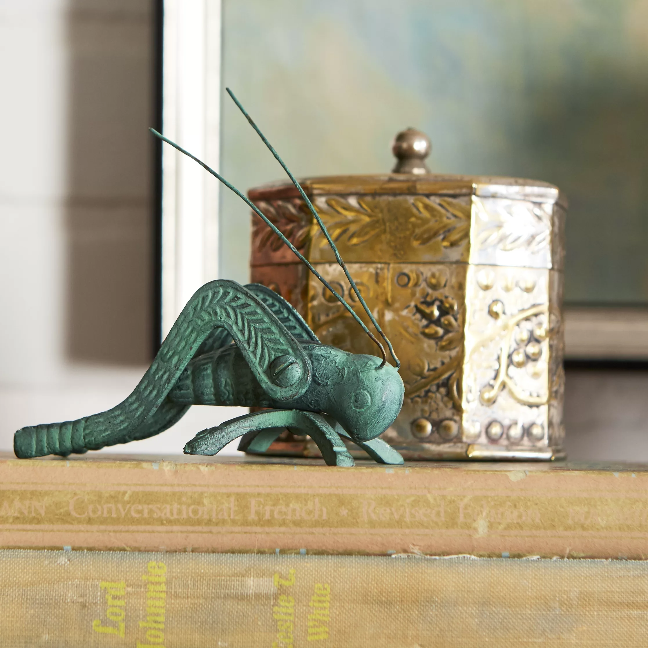 Metal Brass Cricket Small nordic geometric home decor items modern living room accessories office table decoration for home Scul