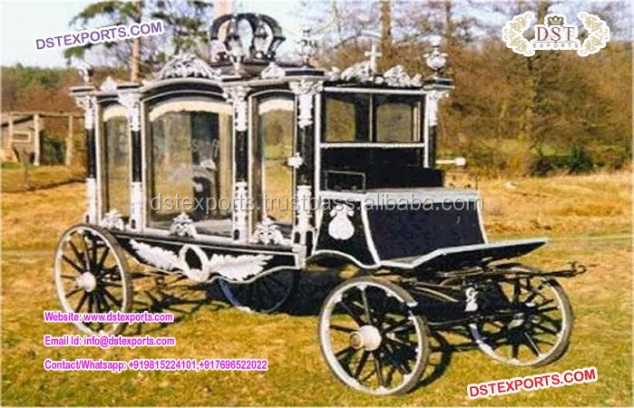 White Funeral Horse Carriage on Sale Latest Glass Covered Funeral Carriage New Funeral Horse Carriage Manufacture Manufacturers