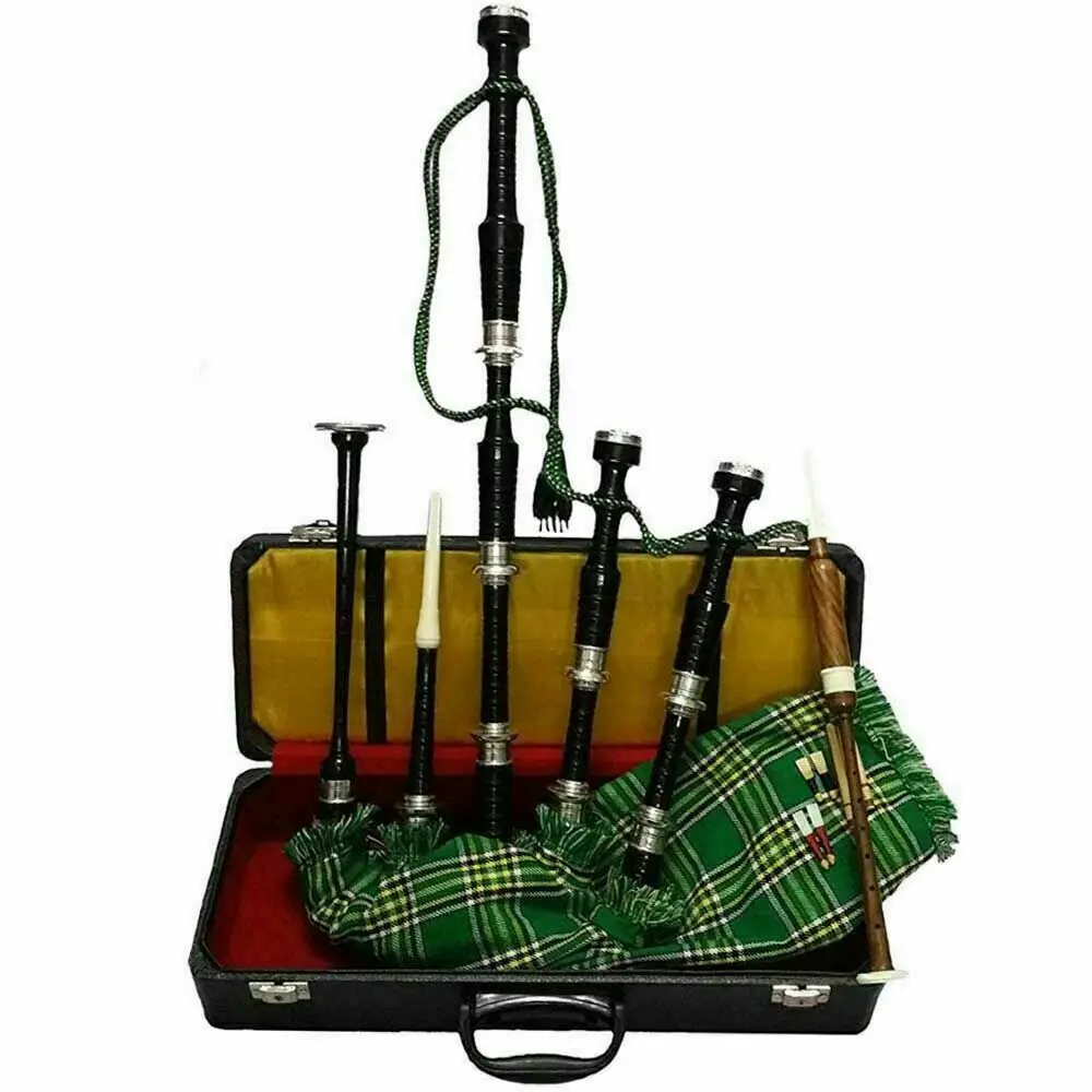 Blackwood Scottish Highland Full Size Bagpipe Full Silver with Hard Case