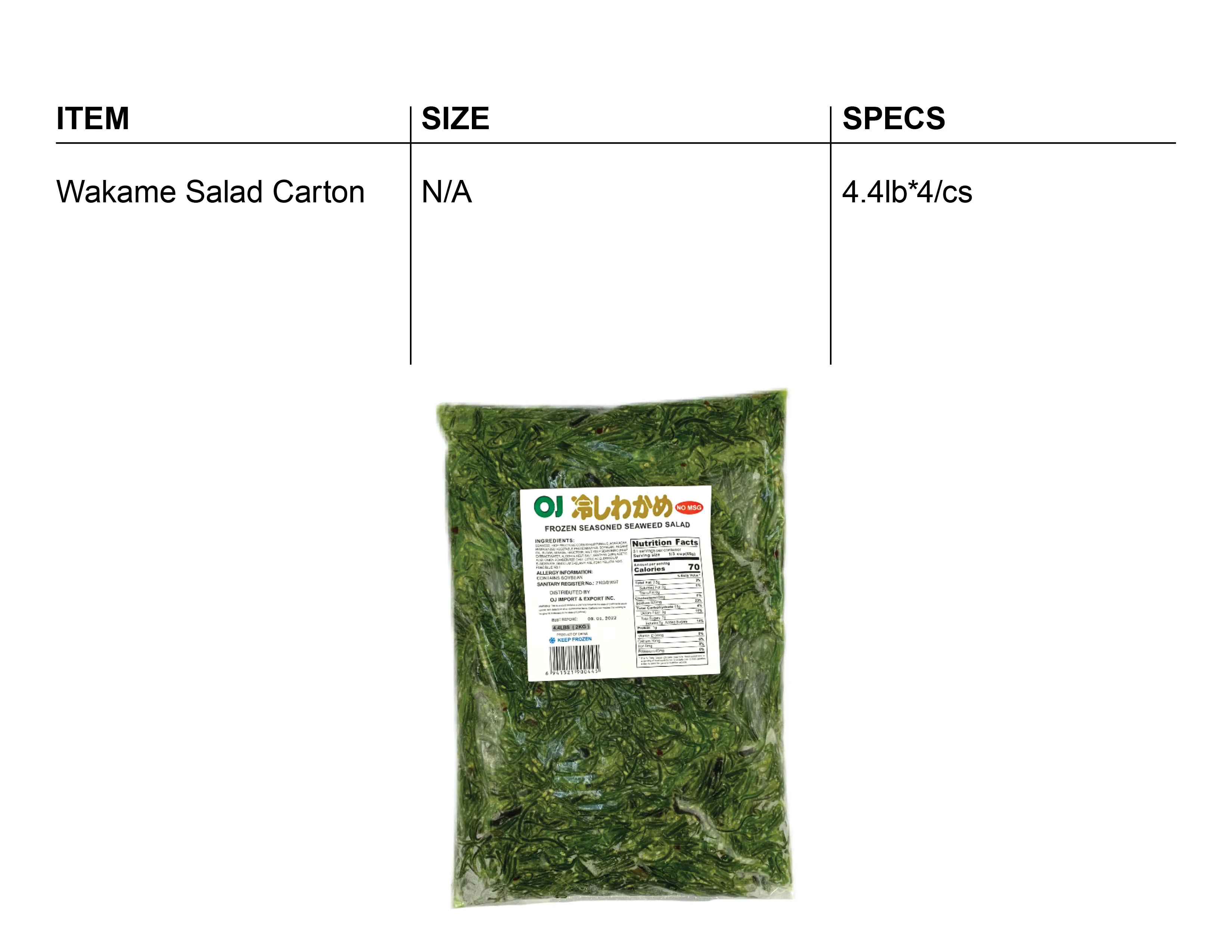 
Wakame Japan frozen seaweed salad / Ready to eat seaweed Wakame salad kosher 