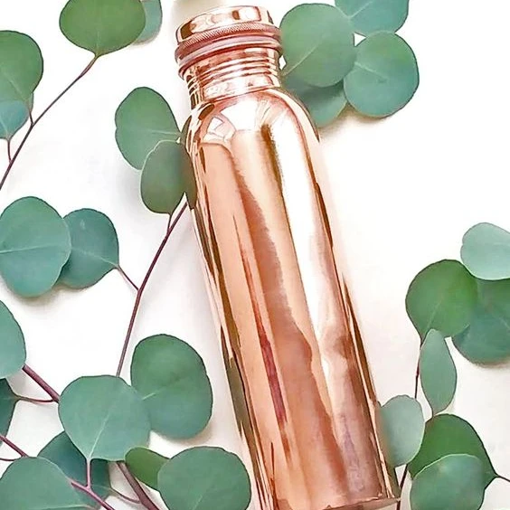 Top Quality copper water bottle india pure 1000 ml for gym yoga office school workout copper drinking bottle water engraved