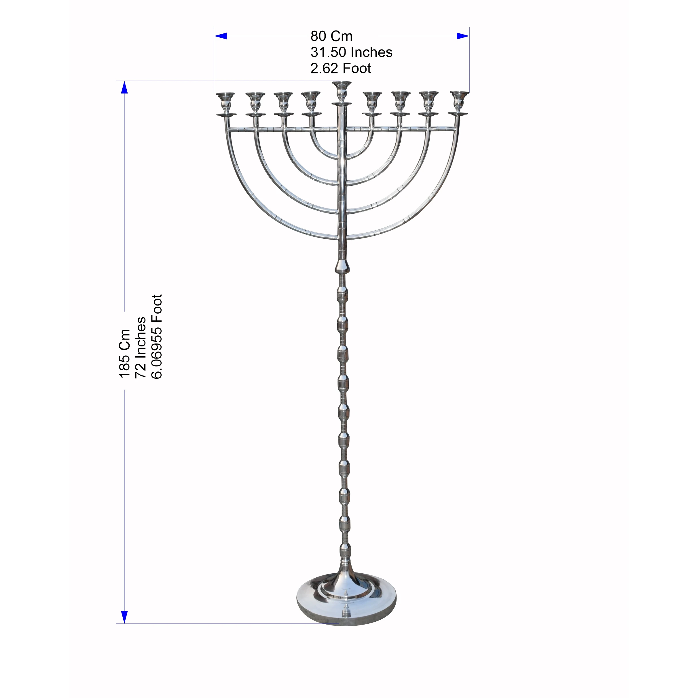 New Handmade Religious Natural Plating 9 Branch Old Temple Menorah Jewish menorahs For Home Decor Wedding