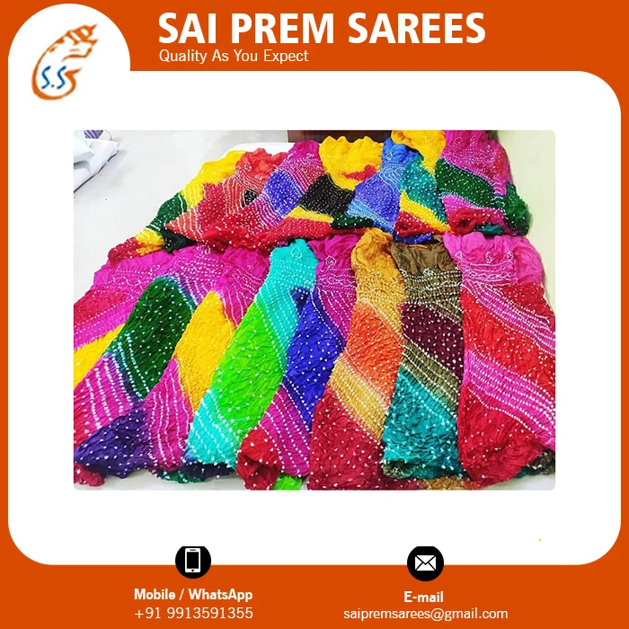 Wholesale Price Heavy Work Bandhani Dupatta New Beautiful Printed Bandhani Dupatta