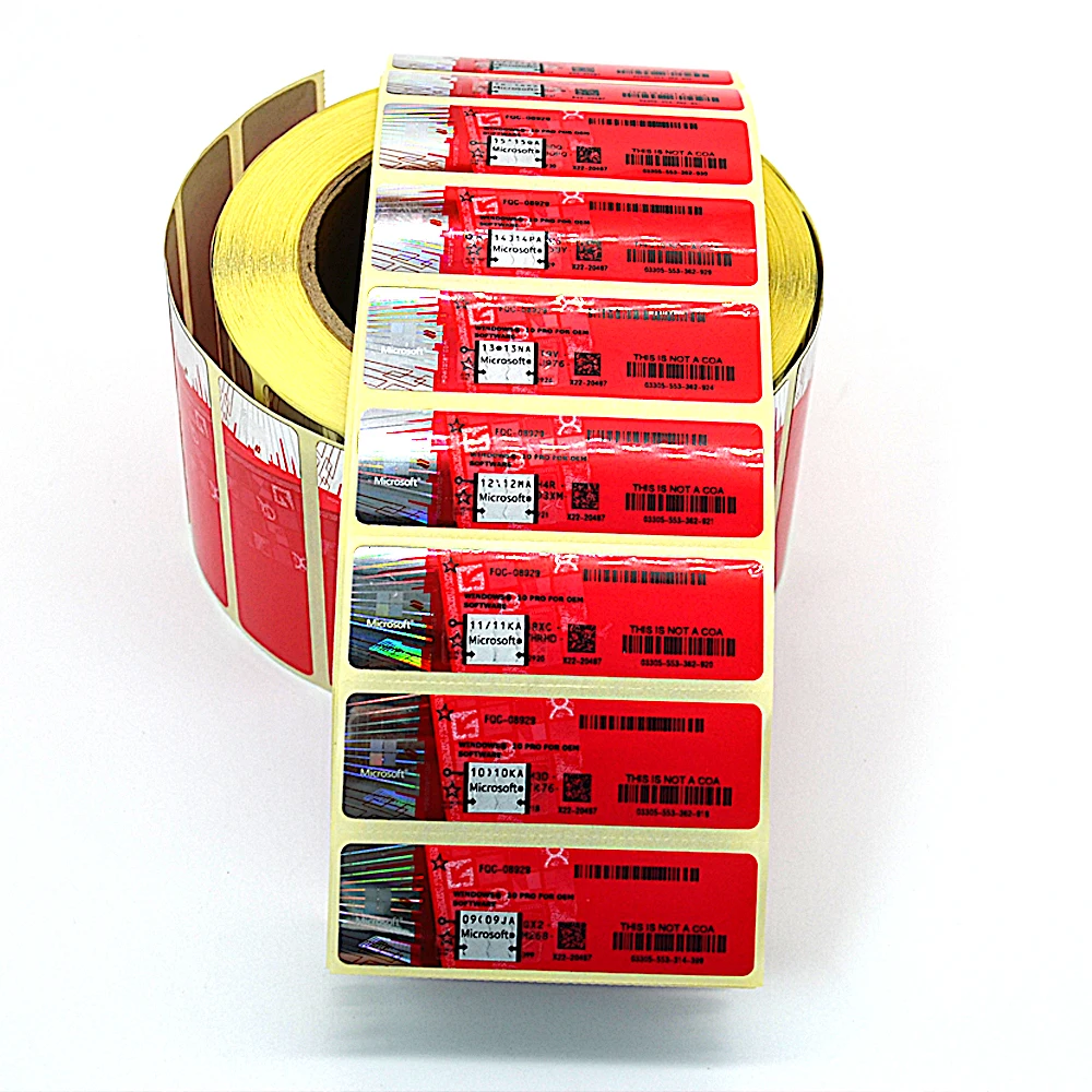 Windows 10 Pro NEW 2021 RED COA Sticker OEM