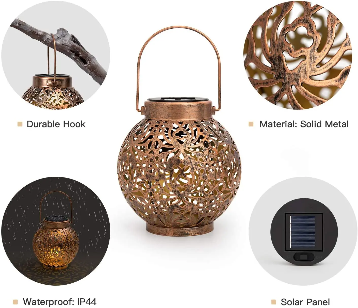 
 Лидер продаж Amazon, Новое поступление, фонарь на солнечной батарее, подвесные светильники, металлический Железный фонарь, светодиодная настольная лампа, декоративная бронзовая лампа  