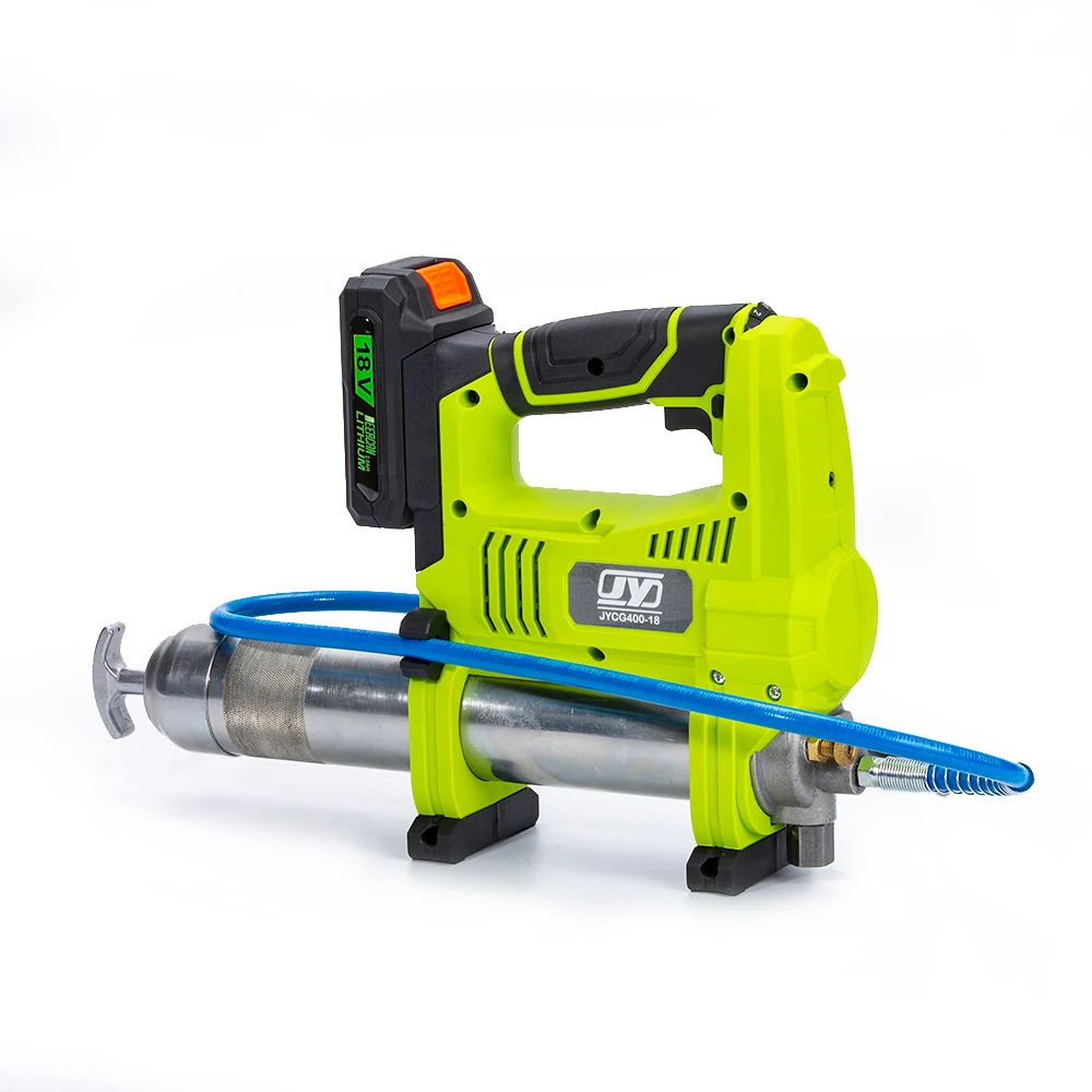 CE GS по ограничению на использование опасных материалов в производстве JYG400-18 18 Вольт литий-ионный 9000 фунтов/кв. дюйм 11 oz/min переменная скорость Аккумуляторный смазочный шприц с аккумулятор и зарядное устройство