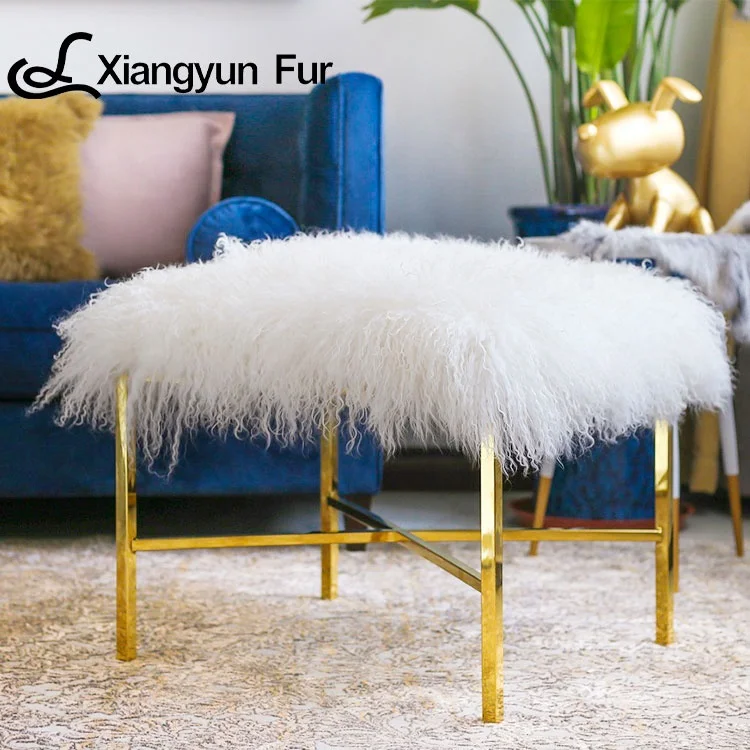 Comfortable Home Design Leisure Fluffy Cosy White Lamb Fur Luxury Sheepskin Chair