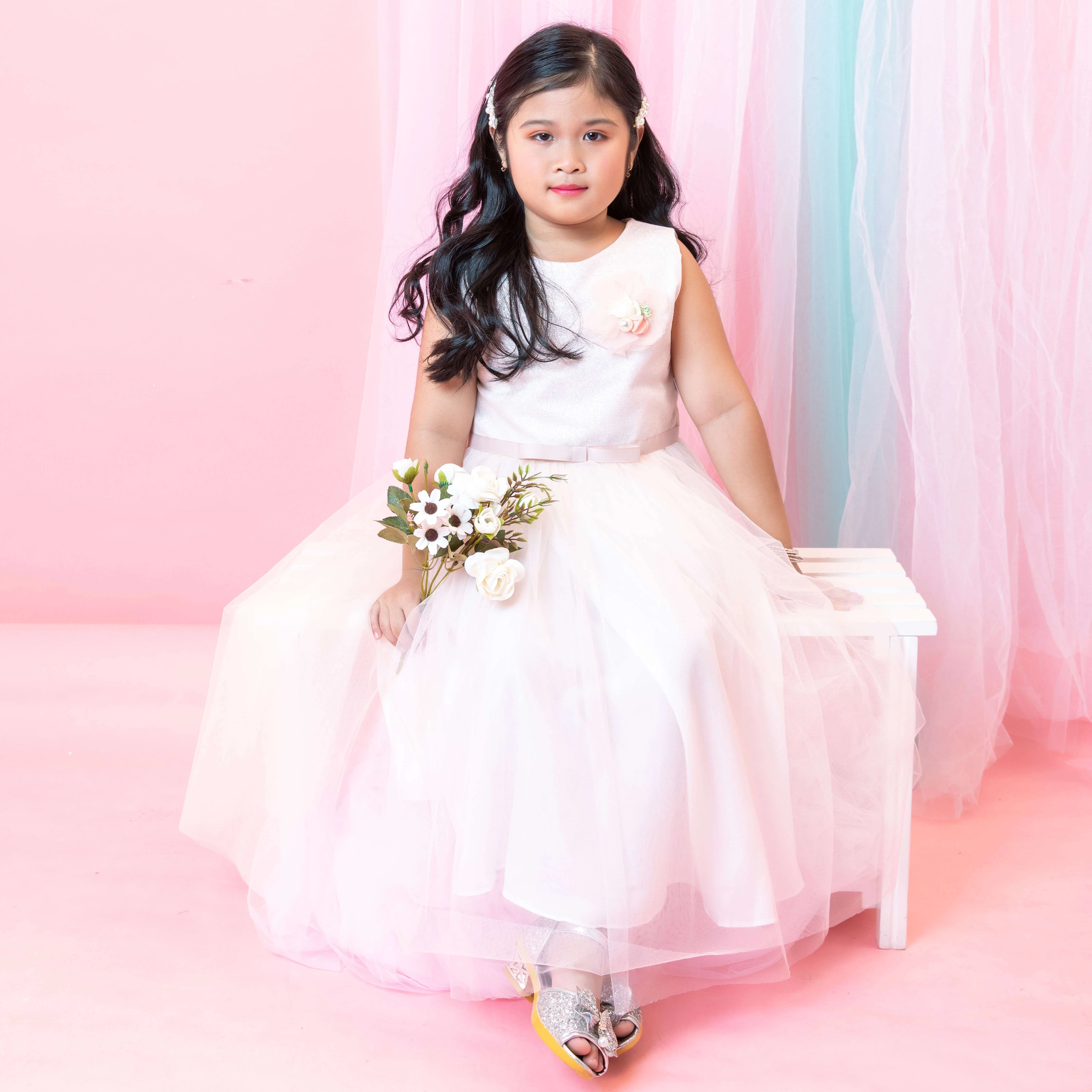 
 Платье принцессы ручной работы с юбкой платье для От 1 до 12 лет; Вечерние платья для девочек; Королевский стиль; Платья для детей  