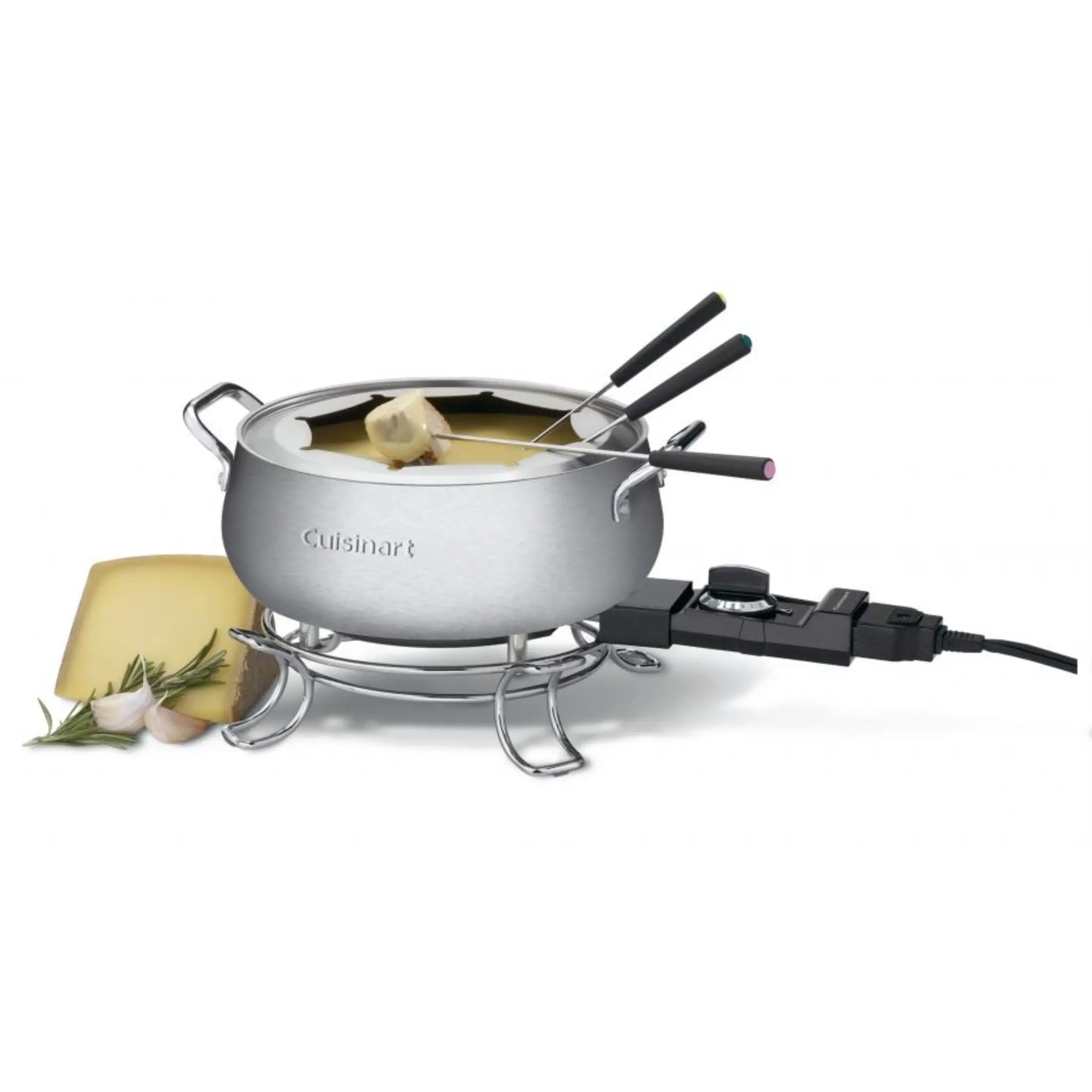 Высококачественный электрический кастрюля для фондю Cuisinart 3 кварты матовый нержавеющий набор