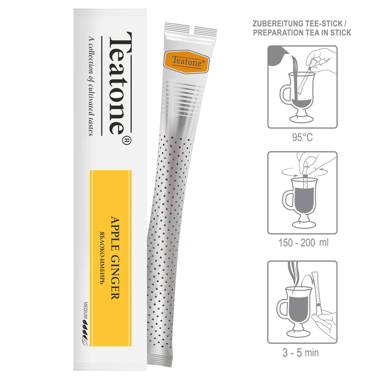 Яблочный имбирный чай в палочках для однопивоваренного чая 15 палочек индивидуальной упаковке * 2 г высокое качество