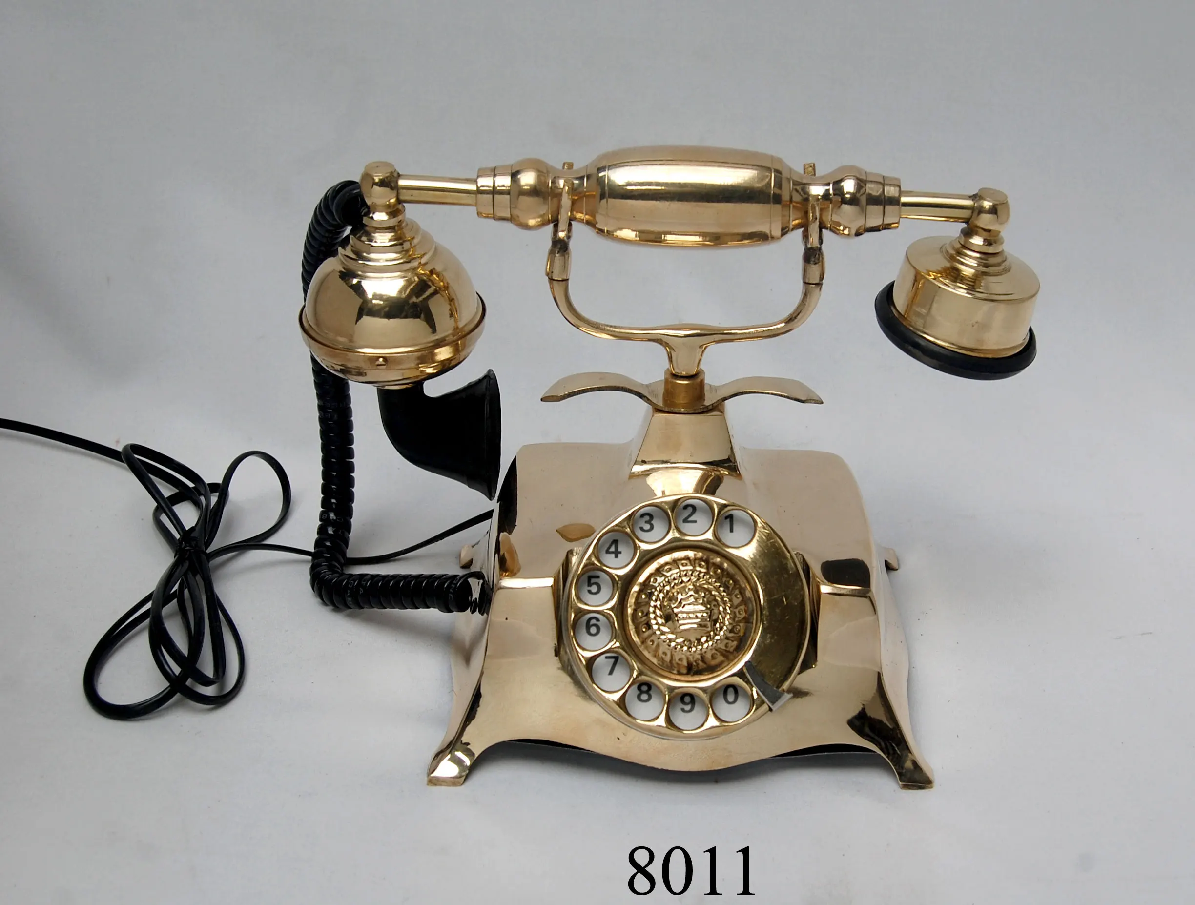 Vintage Antique nautical brass telephone for home and office decor Shiny Finished Brass Old rotary working dial telephone