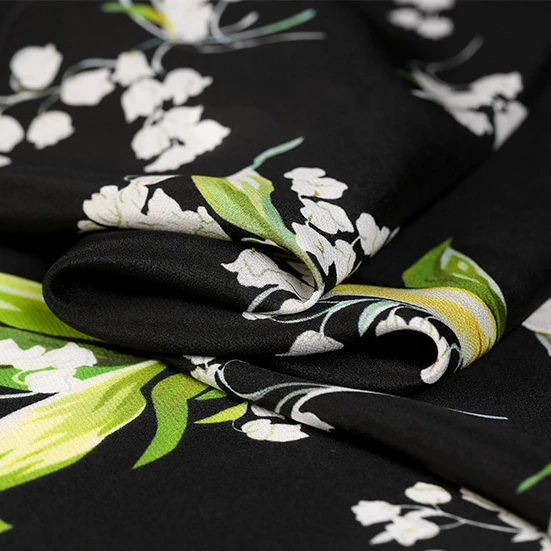 
Printed silk crepe cdc 100% silk fabric for dress/shirt/pajamas 