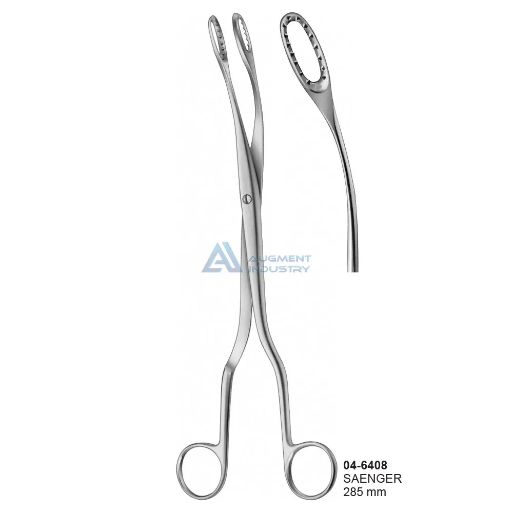 SAENGER зажим плаценты и аборта изогнутый 285 мм (11 1/4 дюйма) зубчатый винтовой замок | Акушерская плацента и яйцевые щипцы