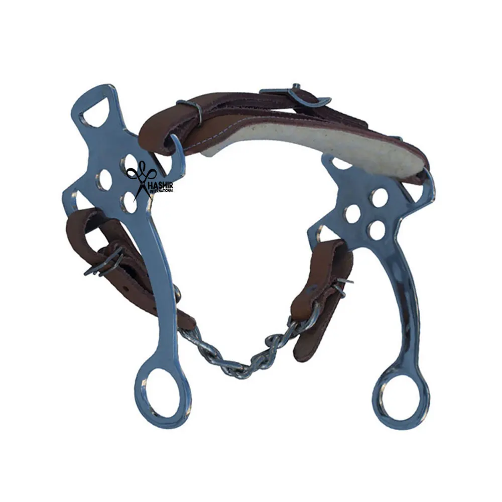 Custom Made Anatomic Leather Padded Hackamore Bit Soft Padding Stainless Steel Hackamore