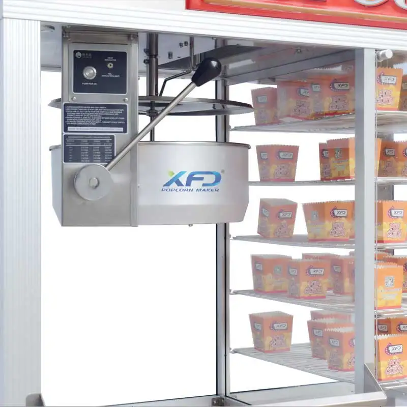 New Development Popper and Staging Cabinet 2-in-1 Machine Popcorn Popper with Show Cases Eye-attracting Popper