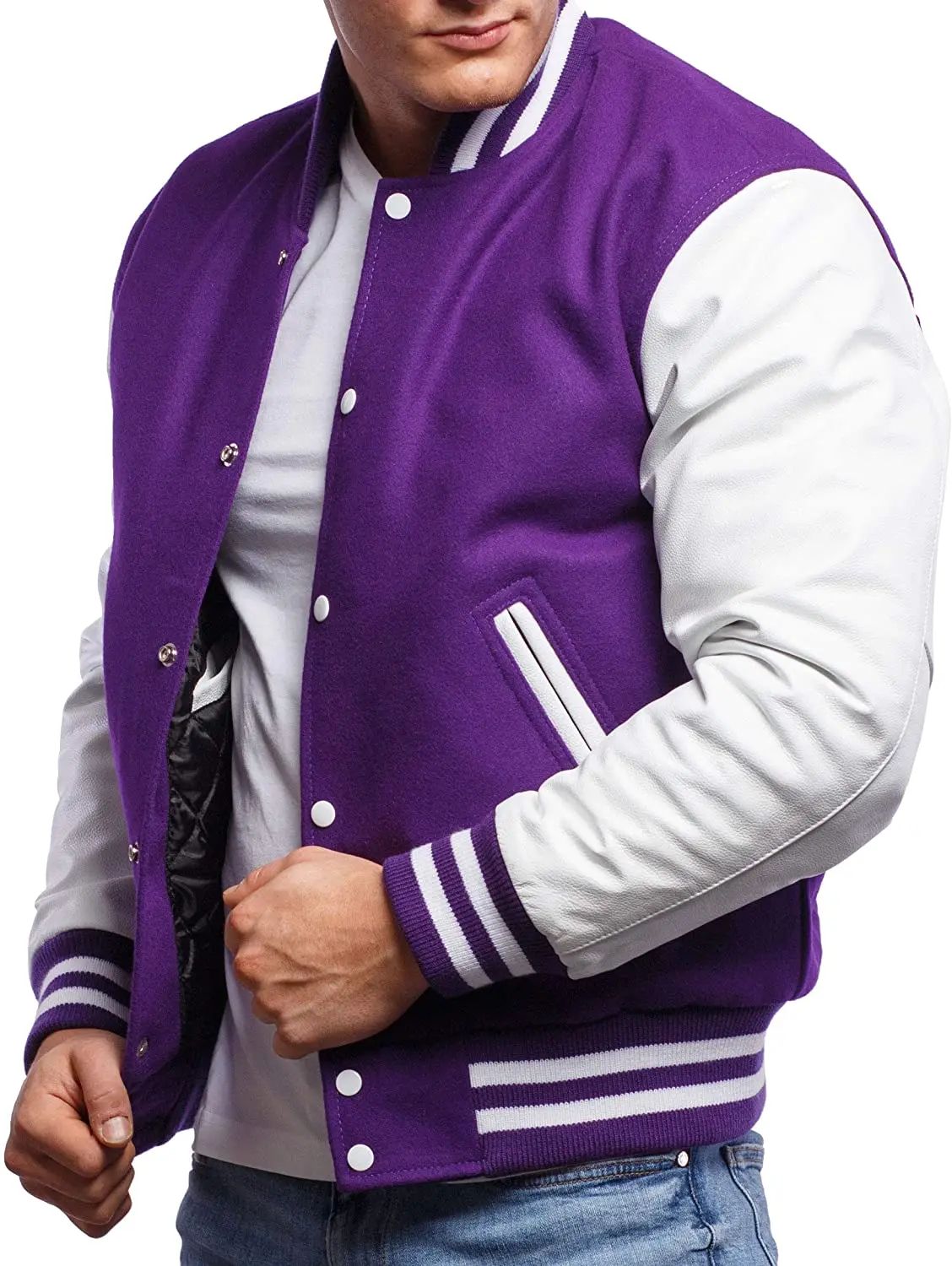 Мужские Бейсбольные куртки с кожаными рукавами вышитые на заказ логотип Letterman Varsity
