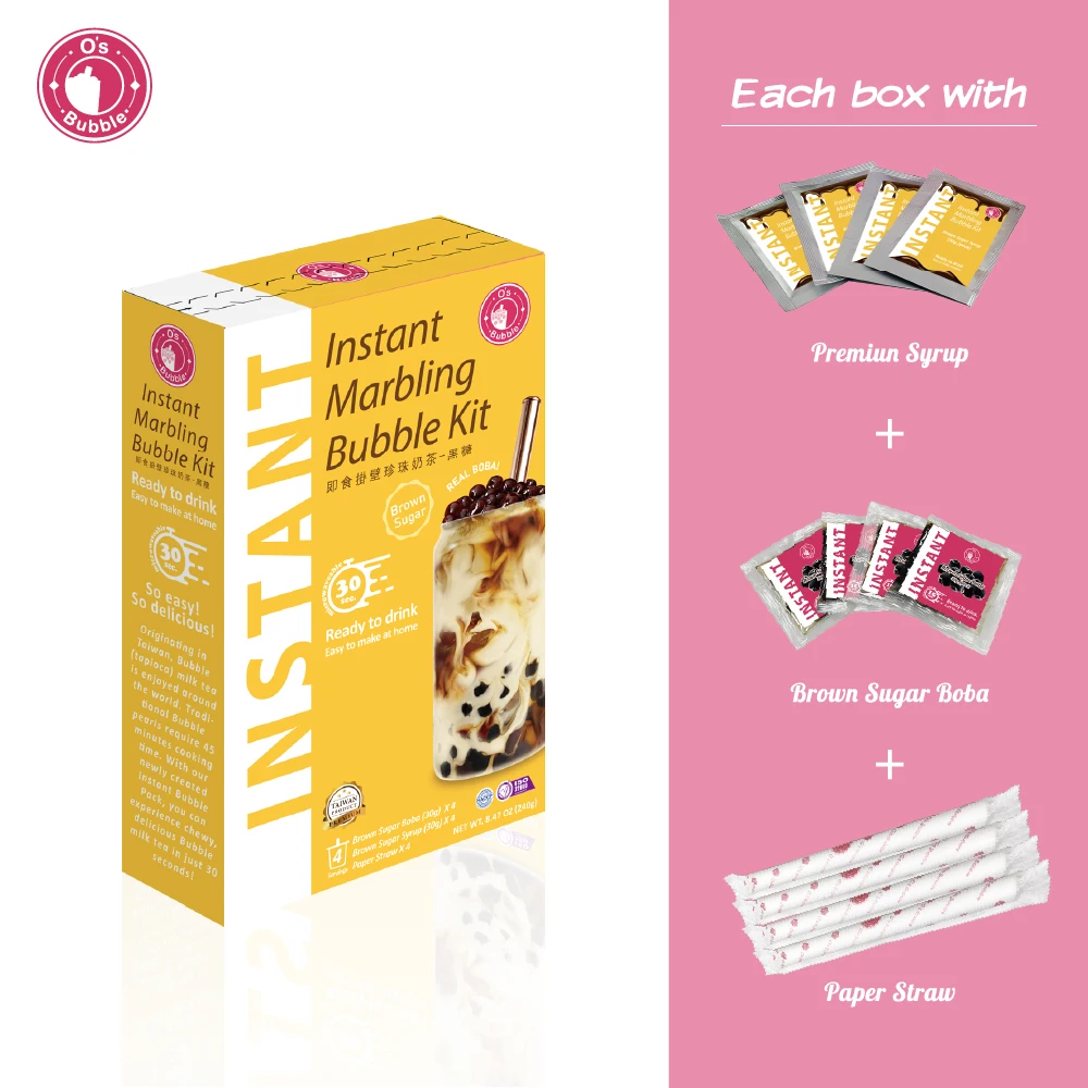 Wholesale Marbling Instant Boba Pearls Tapioca Ball DIY Home Kit