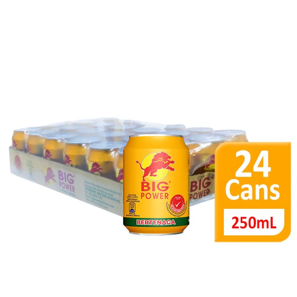 [Malaysia] Halal Fast Shipping 24 Cans Big Power Non-Carbonated Energy Drink 300ml Low Sugar Halal (1 Carton)