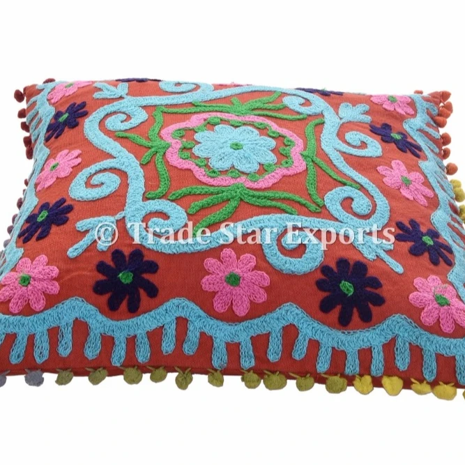 Наволочка с вышивкой домашняя декоративная наволочка для подушки индийская хлопковая вышитая