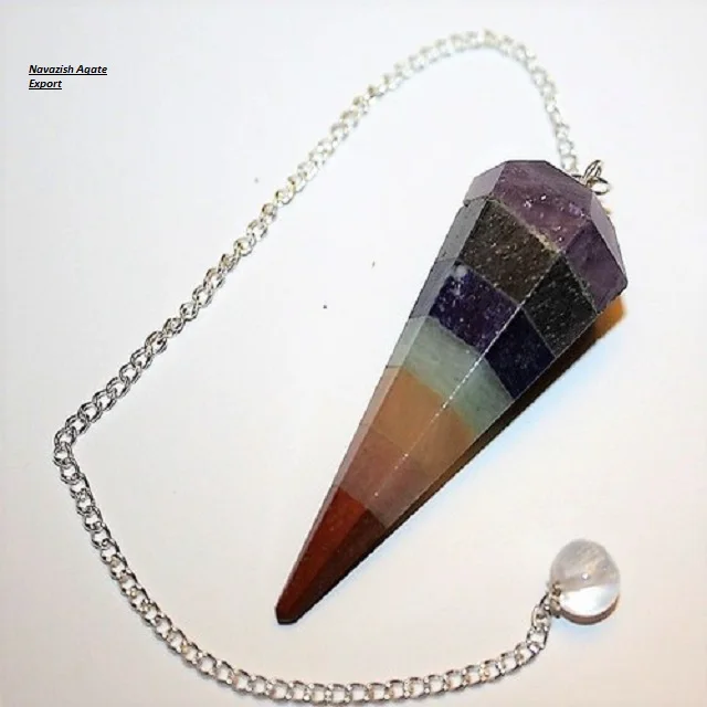 Best Quality Natural Healing Crystal Bonded Seven Chakra Pendulums Wholesale Pendulums For Dowsing And Healing  For Sale