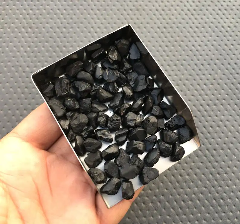 Genuine 25 Pieces Natural Black Spinel Rough Untreated Awesome Quality Handcut Loose Gemstone Making Jewelry