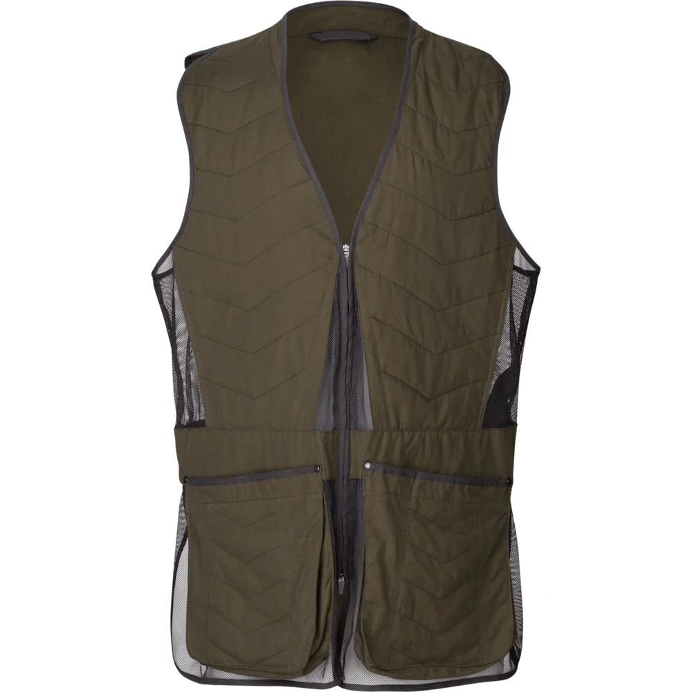 Custom Cotton Mesh Shooting Vest Green And Tan Color