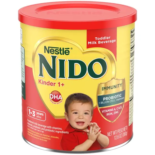 Nestle NIDO Kinder 1+ Toddler Powdered Milk Beverage - 12.6 Oz Canister - Shelf Stable Toddler Drink 12.698 oz.