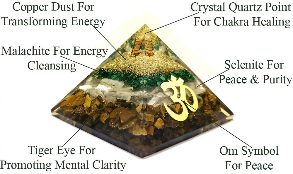 High Quality Tiger Eye Stone Crystal With EMF Protection Healing Reiki Meditation Orgone Pyramid
