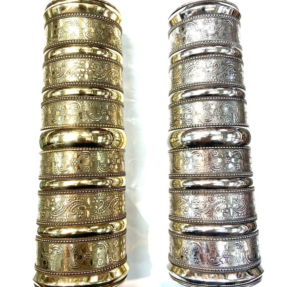 Handmade 6 inch brass cuff Bangle Cuff Bracelets Gold & Silver finish Wholesale Factory High Quality Cheap Price Bulk Stock