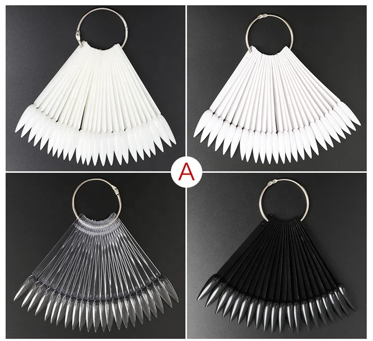 
40pcs/lot 2 size 4 colors False Nails Display Tips Stiletto faux ongles espositore nail wheel clear tip nail Showing Shelf Salon 