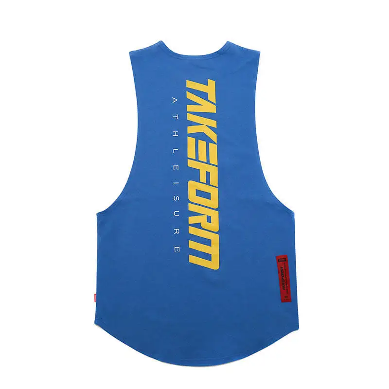 
100% Cotton OEM Sportswear Clothing For Men Muscle Tank Top Singlet Running Gym Fit T-shirt 