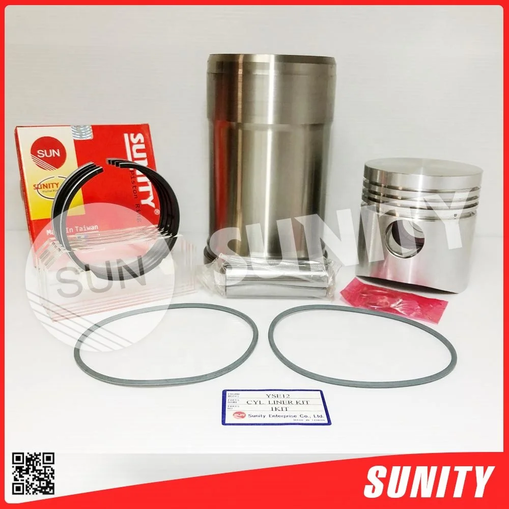 TAIWAN SUNITY Quality Assured YSE12 Piston Pin Clips Rings Liner with O-ring for yanmar Diesel