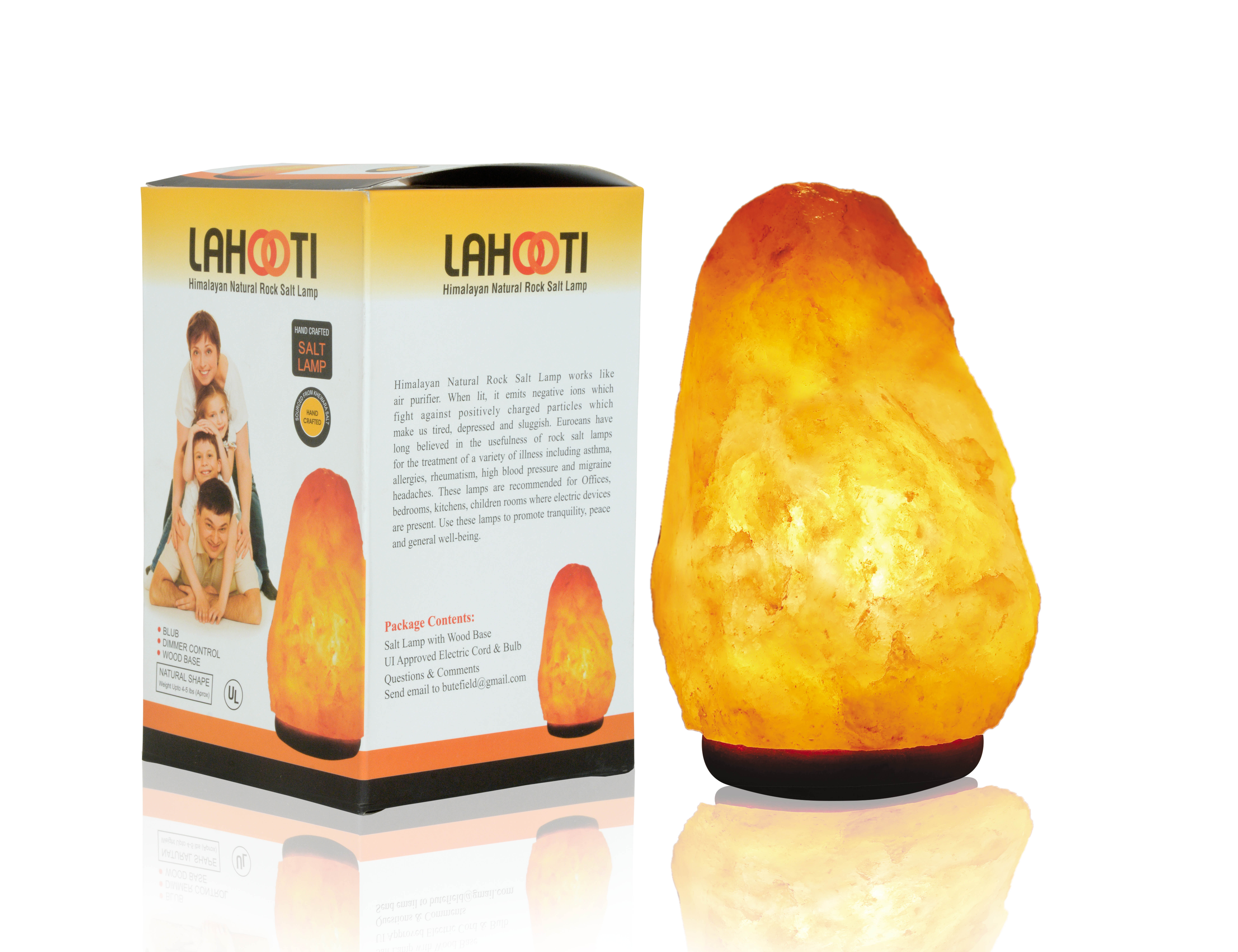 
Pink Salt Lamp with dimmer cord and bulb 