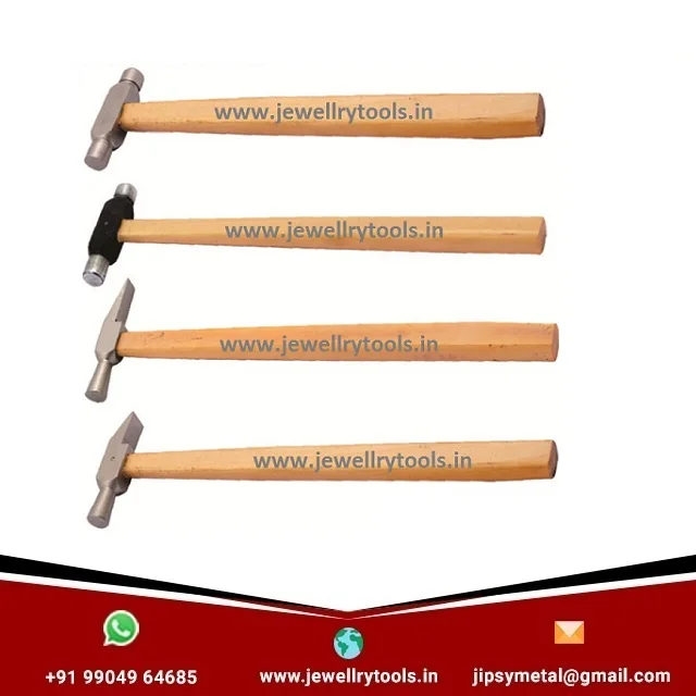 Ball Peen Type Chasing Jewelry Hammer with Wooden Handle Satin Finish Goldsmith jewelry Making Tool