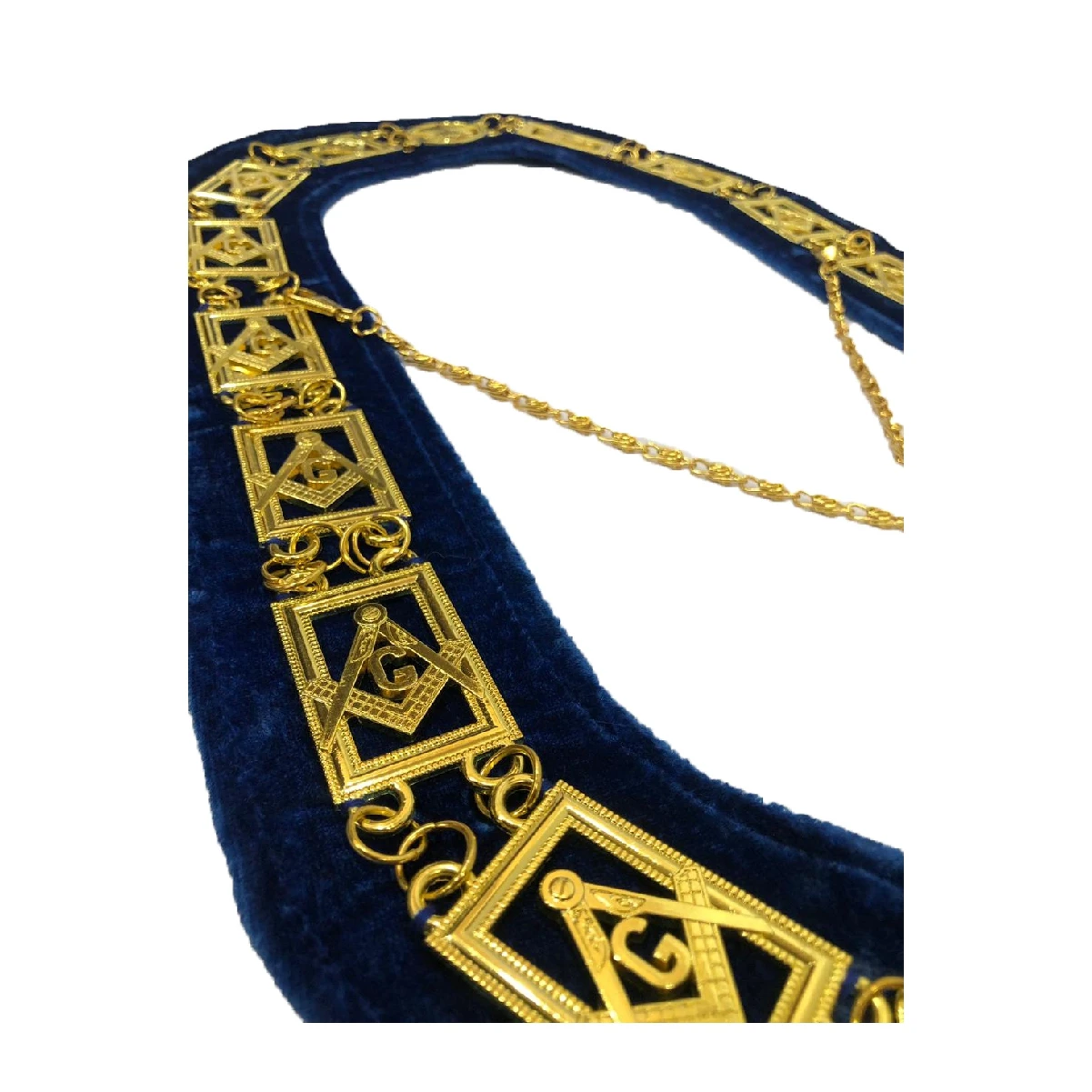 Ошейник с золотой цепочкой Masonic Blue ошейник в новом стиле