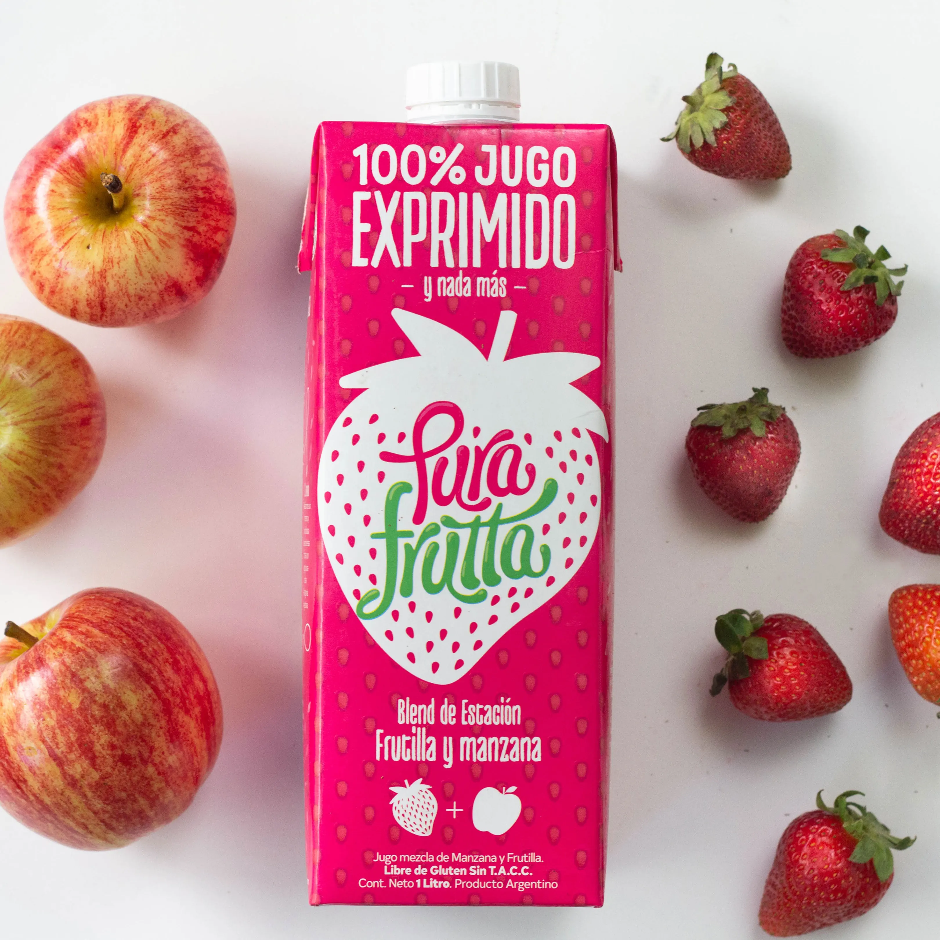 1000ml 100%Natural Juice 100%pressed Strawberry and apple juice